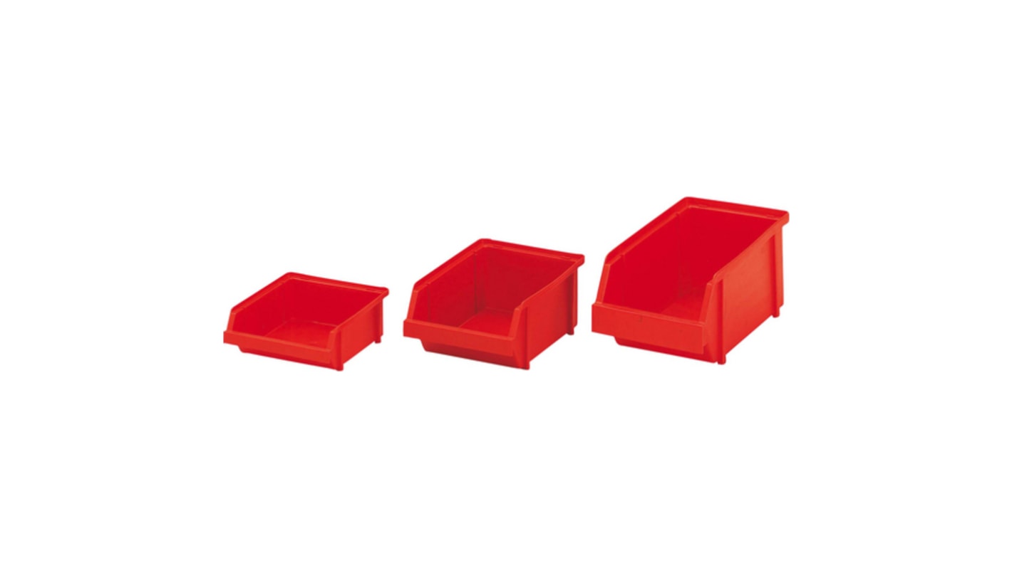 SAM Plastic Storage Bin, 100mm, Red