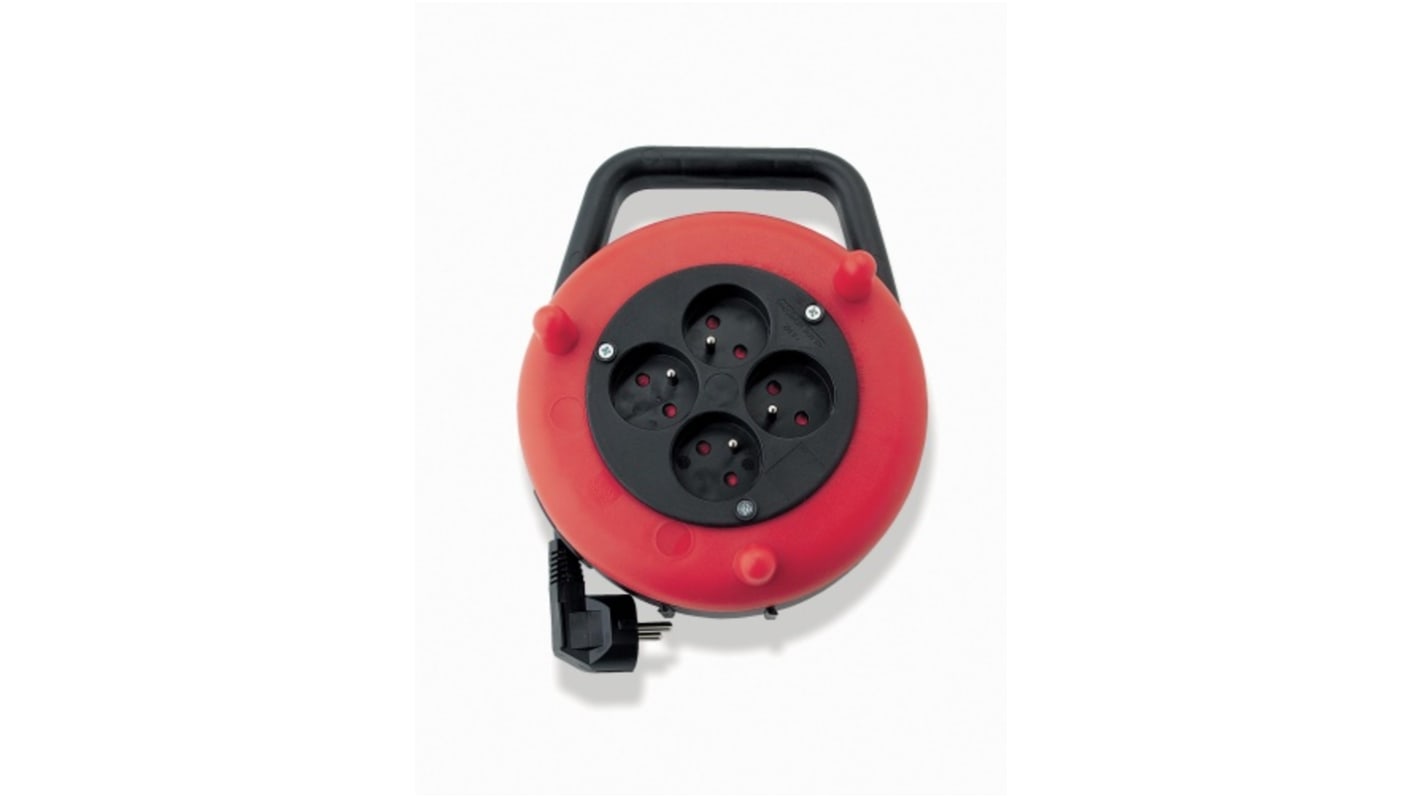 SAM 10m 4 Socket Type E - French Cable Reel, 250 V