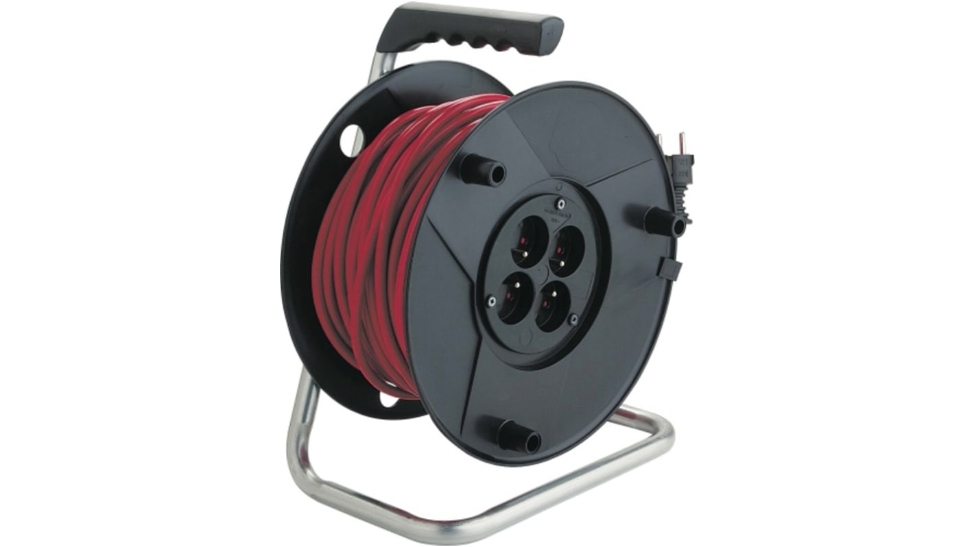 SAM 25m 4 Socket Type E - French Cable Reel, 250 V