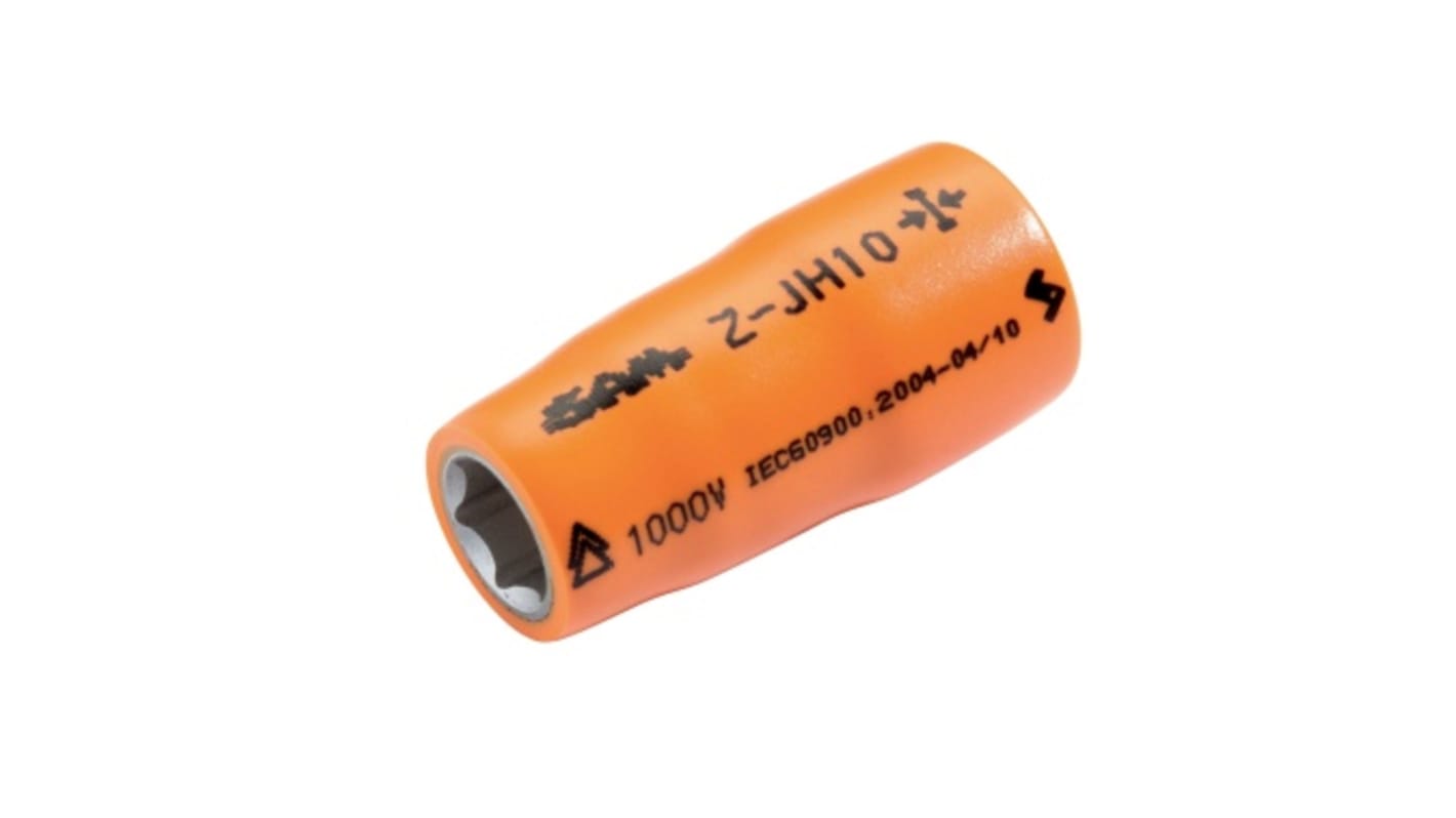 SAM 3/8 in Drive 21mm Insulated Standard Socket, 6 point, VDE/1000V, 47 mm Overall Length