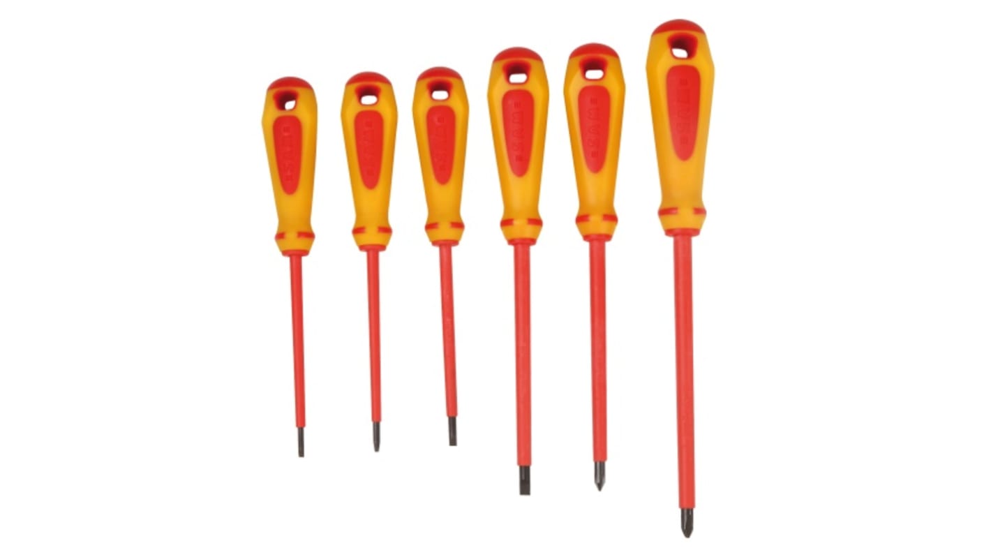 SAM Pozidriv; Slotted Insulated Screwdriver Set, 6-Piece