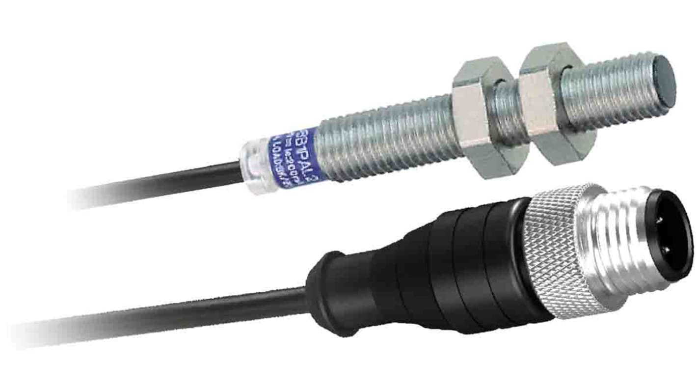 Telemecanique Sensors Inductive Barrel-Style Proximity Sensor, M8 x 1, 1.5 mm Detection, PNP Output, 58 V dc, IP67