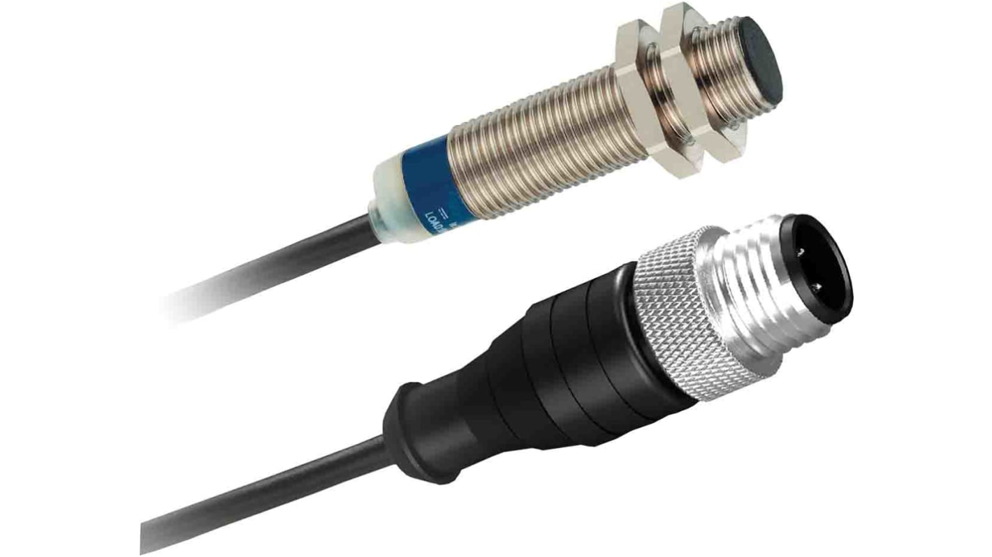 Telemecanique Sensors Inductive Barrel-Style Proximity Sensor, M12 x 1, 2 mm Detection, PNP Output, 48 V dc, IP67