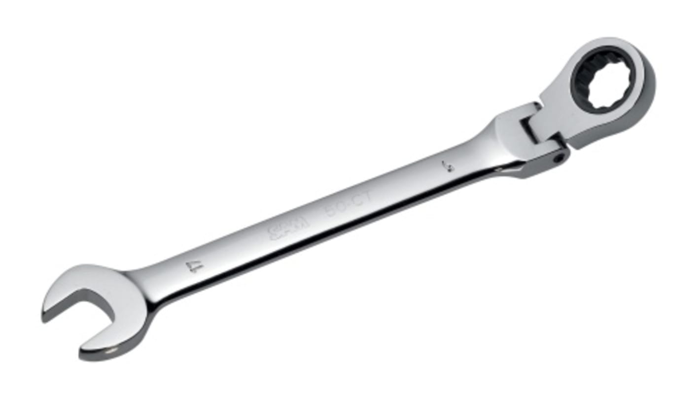 SAM Combination Ratchet Spanner, 15mm, Metric, Height Safe, Double Ended, 199 mm Overall