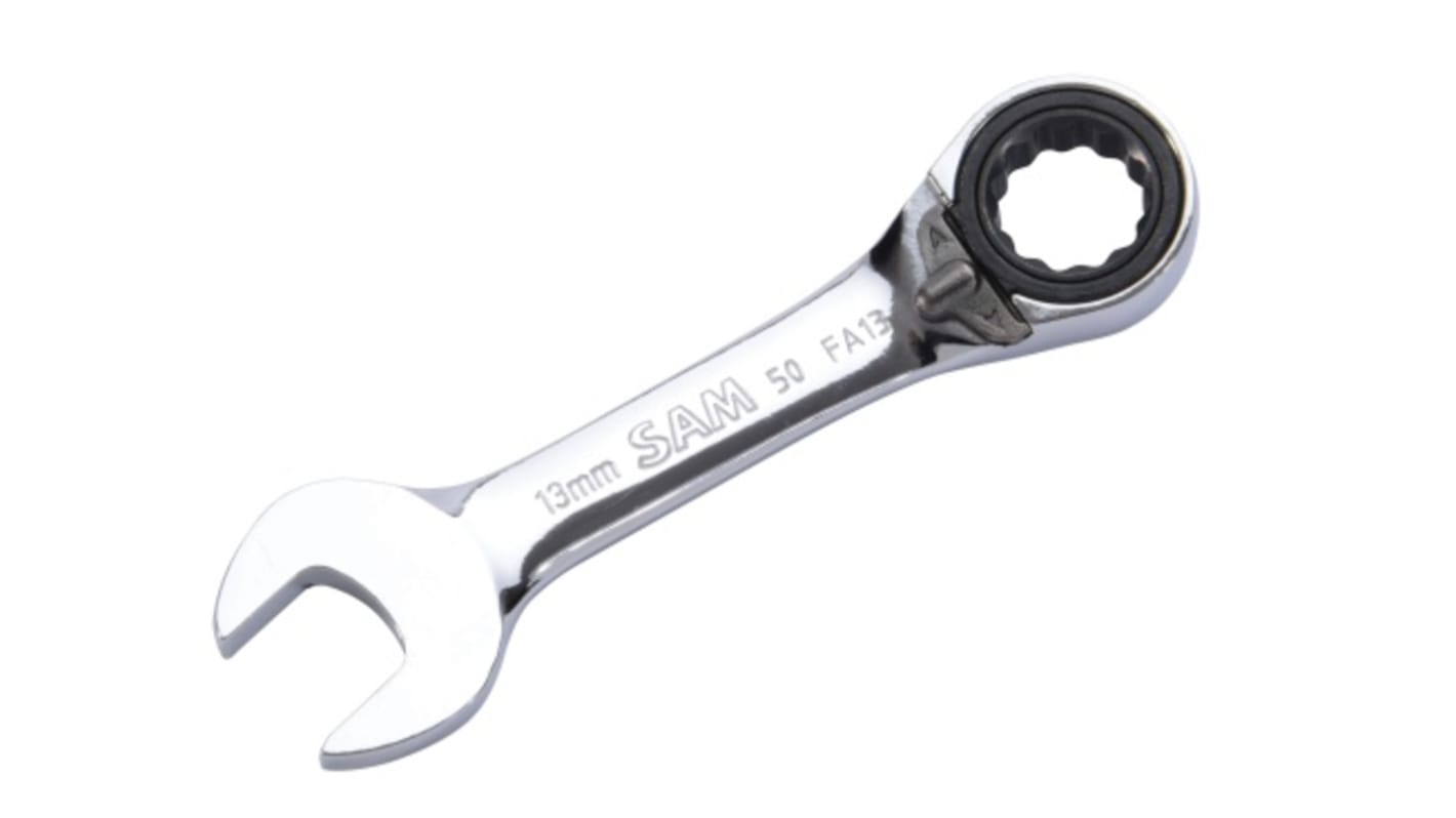 SAM Combination Ratchet Spanner, 10mm, Metric, Height Safe, Double Ended, 94 mm Overall