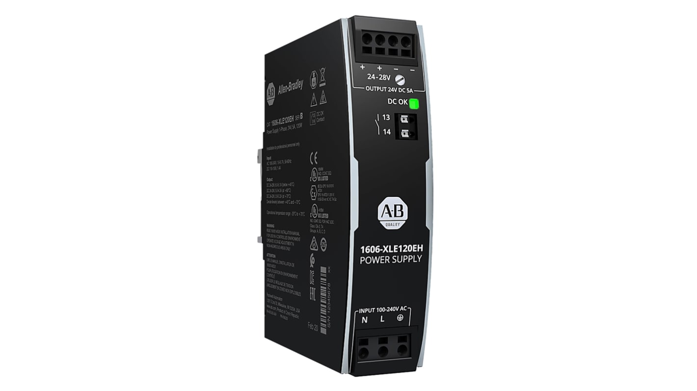 Rockwell Automation 1606 Getaktet DIN-Schienen Netzteil, 100 → 240 V ac, 110 → 150 V dc, 24V dc / 10A