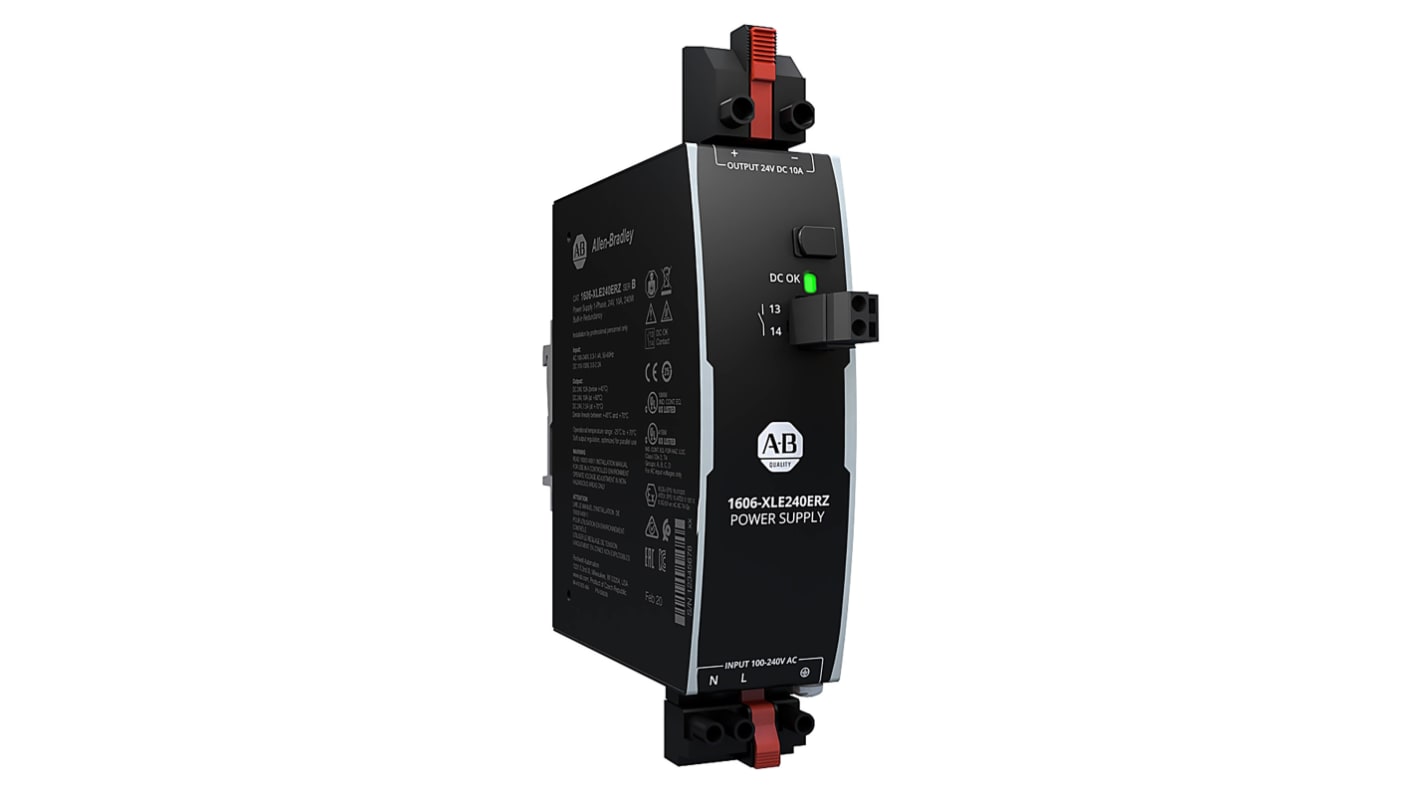 Rockwell Automation 1606 Getaktet DIN-Schienen Netzteil, 100 → 240 V ac, 110 → 150 V dc, 24V dc / 10A