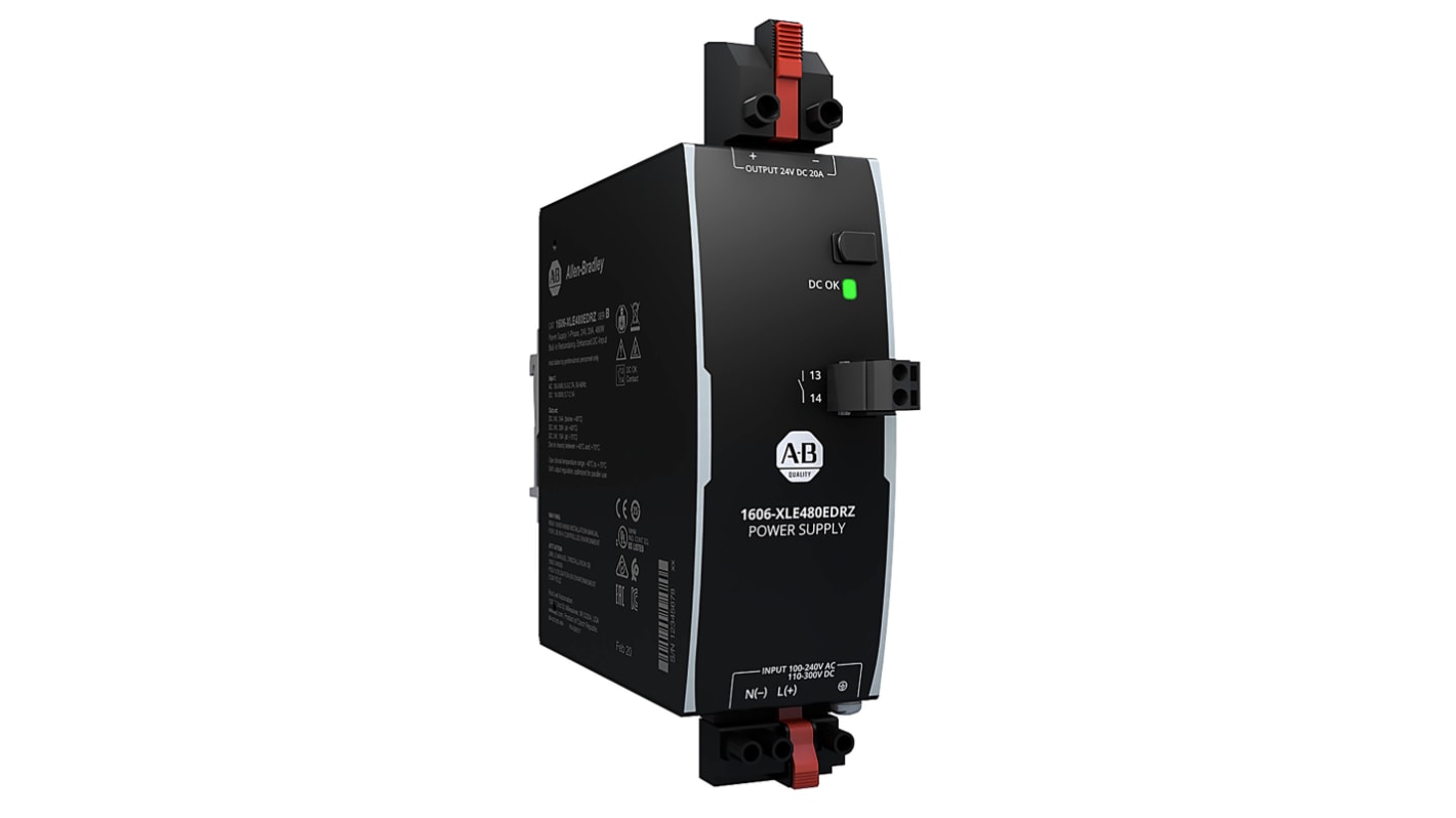 Rockwell Automation 1606 Getaktet DIN-Schienen Netzteil, 100 → 240 V ac, 110 → 300 V dc, 24V dc / 20A