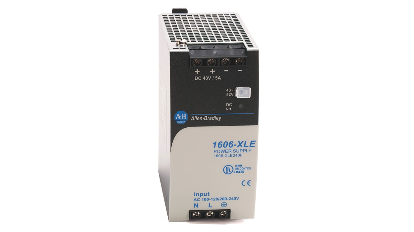 Rockwell Automation 1606 Switched Mode DIN Rail Power Supply, 100 → 240 V ac, 110 → 150 V dc ac, dc