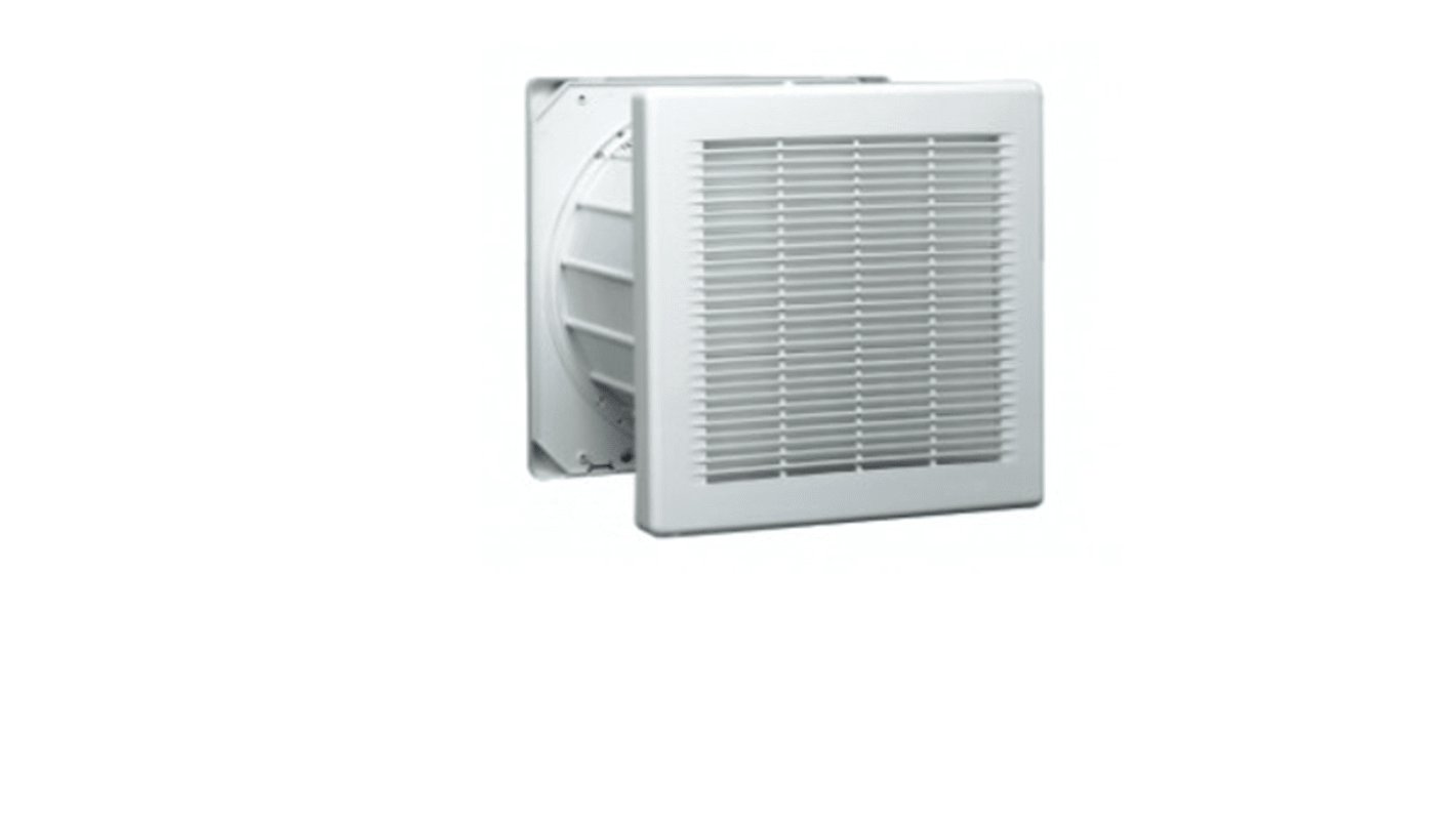 RS PRO Square Wall Mounted, Window Mounted Extractor Fan, 266L/s, 60dB, External 2 Speed Reversible On/Off Control,