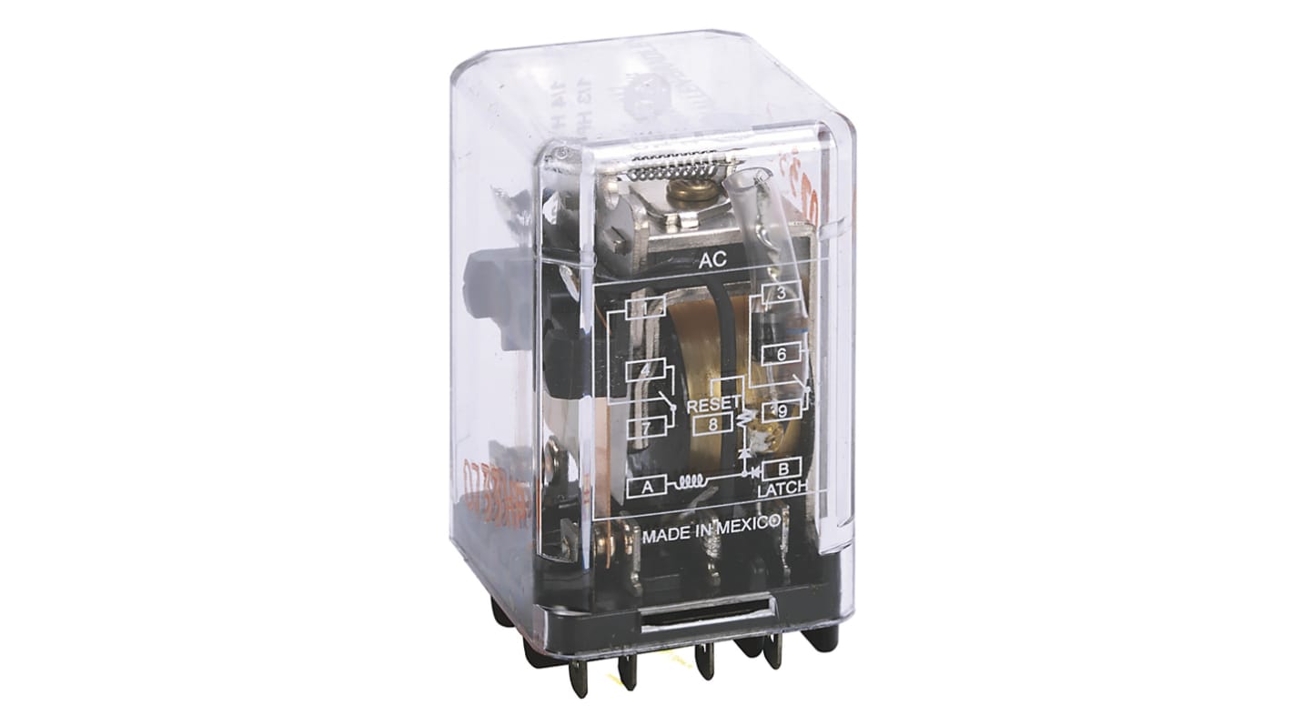 Relé de potencia Rockwell Automation, DPDT, bobina 24V ac, 10A, enchufable