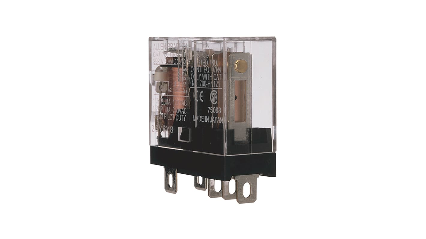 Rockwell Automation Plug In Non-Latching Relay, 240V ac Coil, 8A Switching Current, DPDT