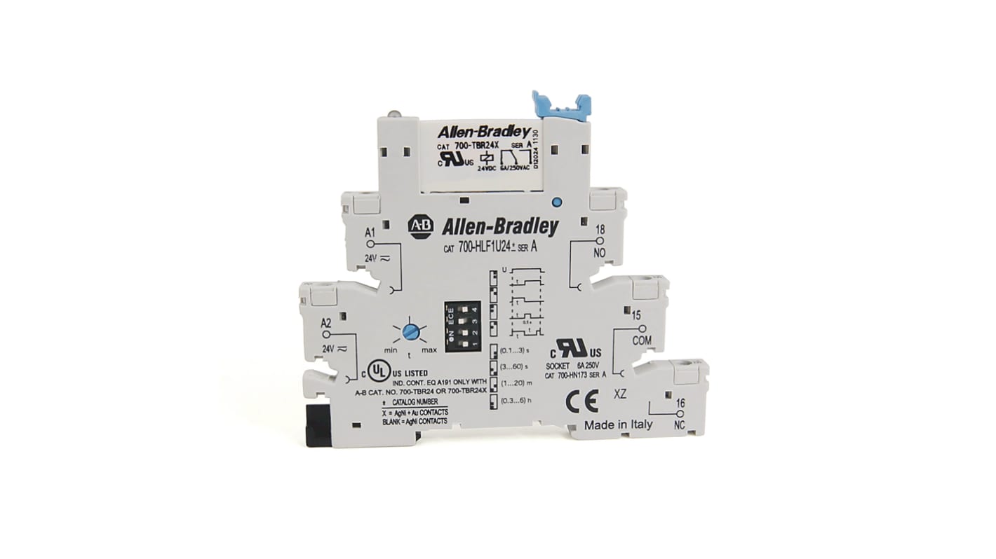 Modulo interfaccia relè Rockwell Automation serie 700-HL, bobina 24V ca/cc, Guida DIN, contatti SPDT