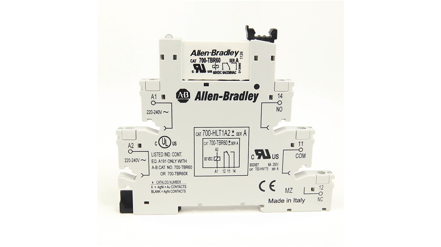 Rockwell Automation 700-HL Series Interface Relay Module, DIN Rail Mount, 24V ac/dc Coil, 6A Load