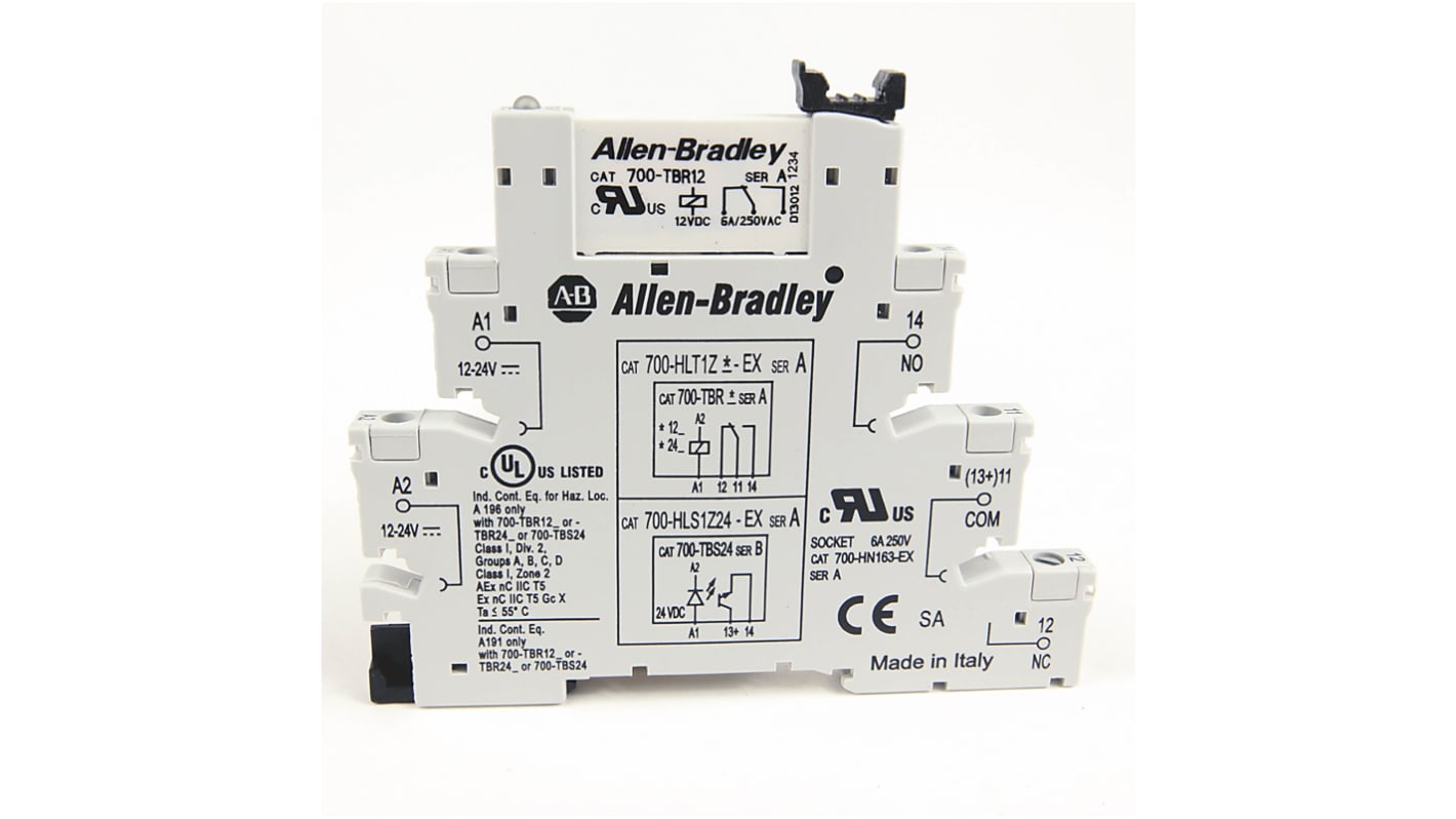 Rockwell Automation 700-HL Series Interface Relay Module, DIN Rail Mount, 12V dc Coil, 6A Load