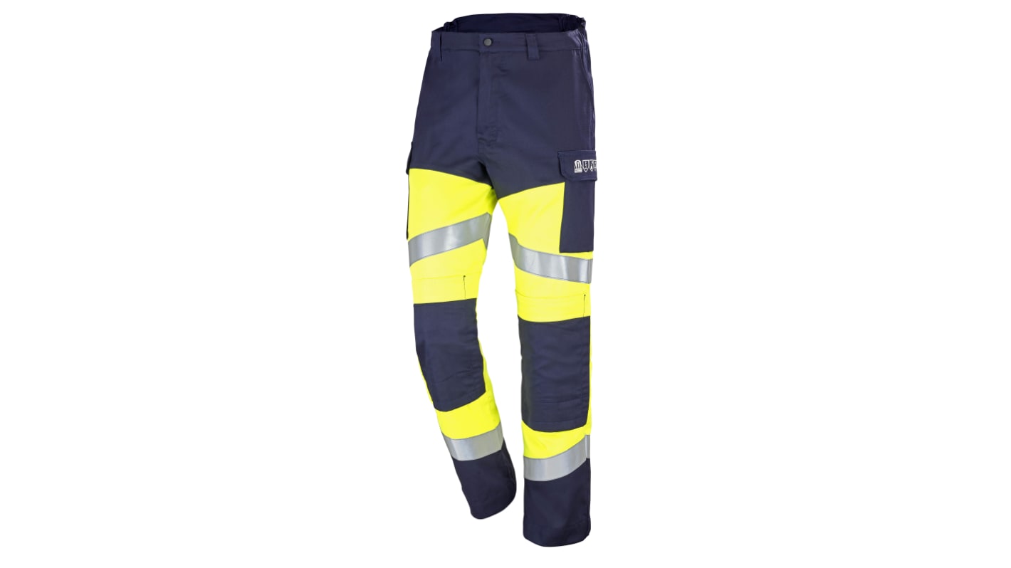 Pantalon haute visibilité Cepovett Safety, taille XL, Jaune-bleu marine fluorescent, Mixte