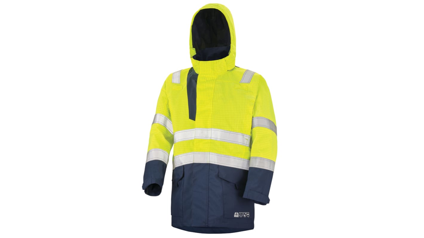 Parka Cepovett Safety Access Haute visibilité, multirisque, Jaune/Bleu marine, taille XL, Mixte