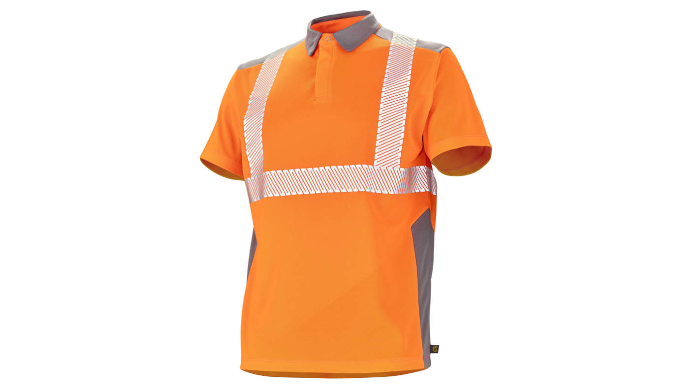 Polo haute visibilité manches courtes Cepovett Safety, Orange, taille M, Mixte, Polyester