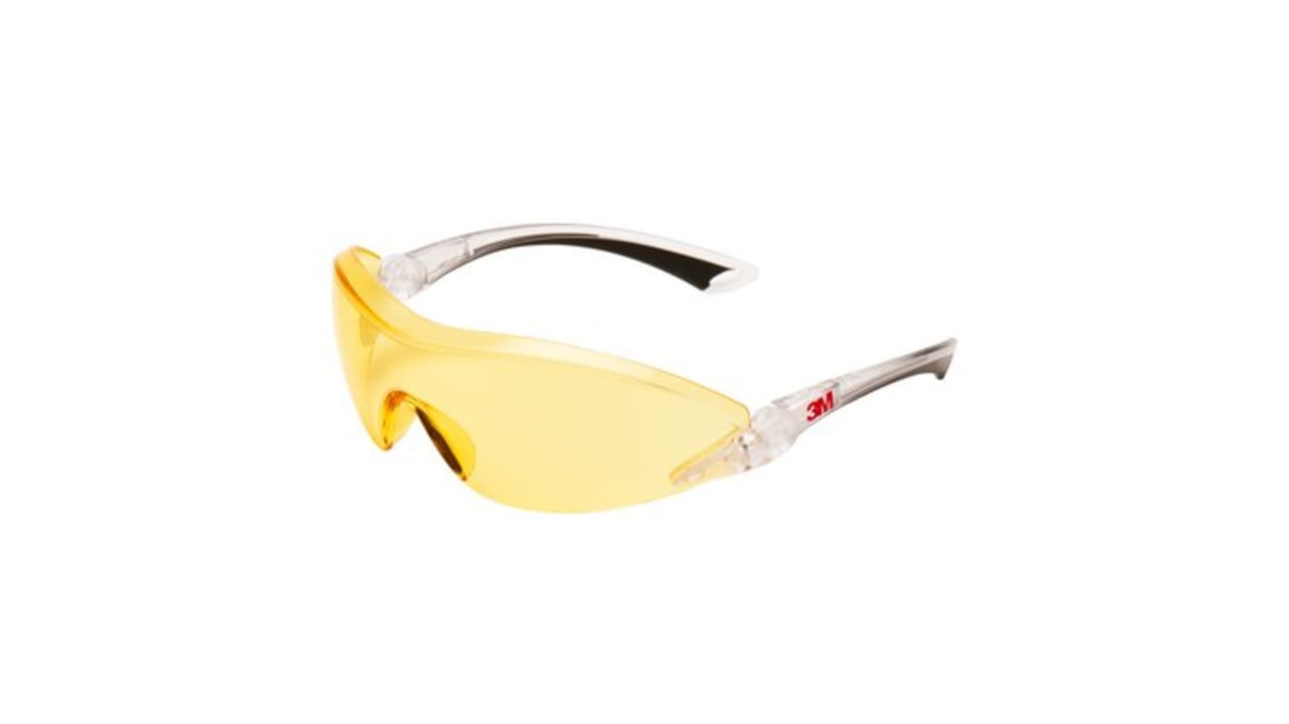 Lunettes de protection 3M Safety Glasses 2840 Ambre Polycarbonate antibuée, Résistant aux rayures, protection UV 400