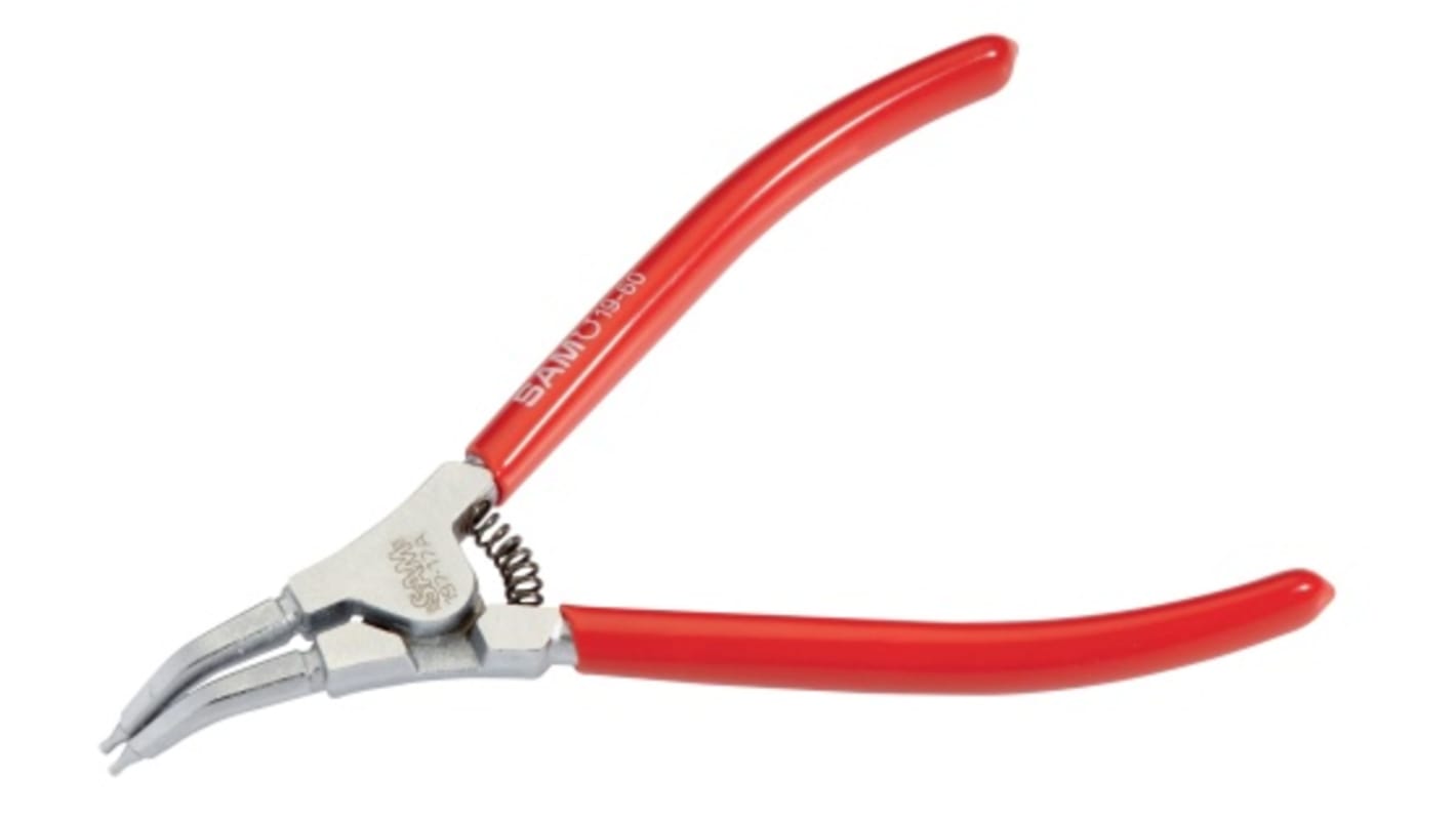 SAM Circlip Pliers, 139 mm Overall, Bent Tip, ESD