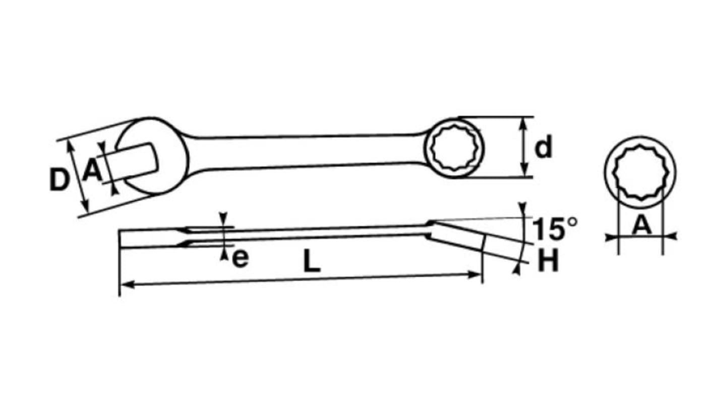 SAM, SW 10 mm, SW 5/8Zoll Ring-Maulschlüssel doppelseitig, höhensicher, Länge 148 mm