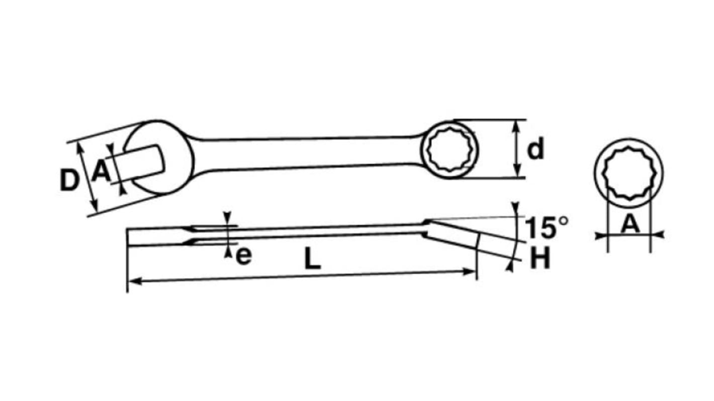 Chiave combinata SAM, 12 mm, lungh. 163 mm