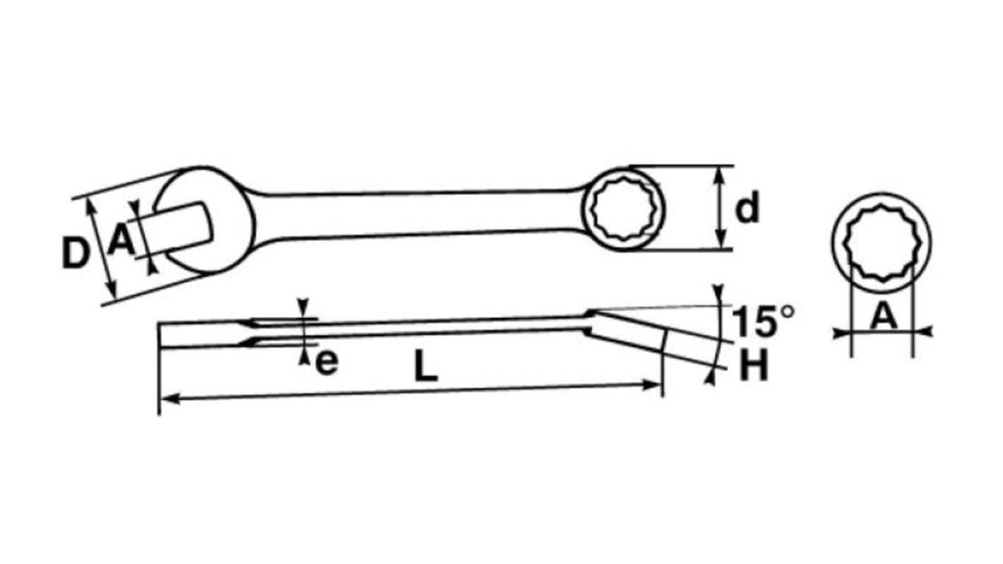 SAM Combination Spanner, 18mm, Metric, Height Safe, Double Ended, 213 mm Overall