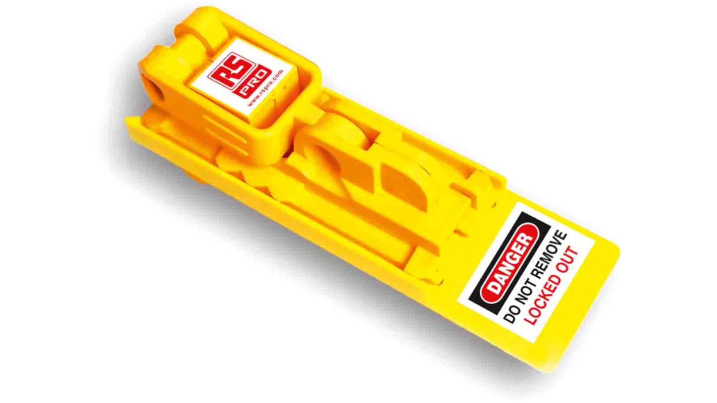 RS PRO Yellow 1-Lock ABS Fuse Lockout, 7.5mm Shackle, 7.5mm Attachment