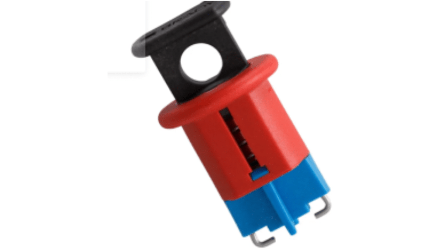 RS PRO PVC/Edelstahl Halter Typ Miniaturüberlastschalter-Abschaltung, 1-fach Verriegelung, Schwarz, Rot