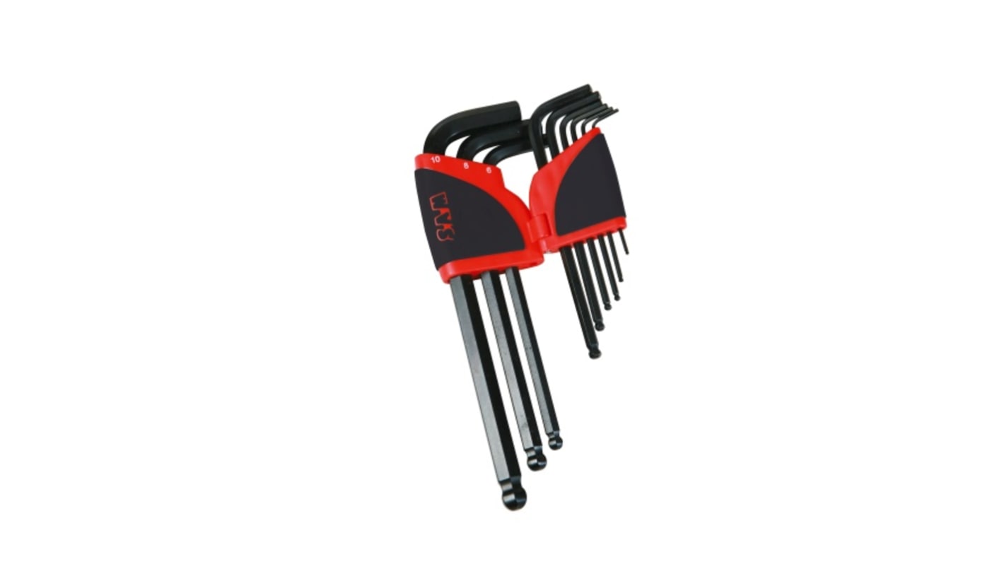 SAM 9 piece L Shape Hex Key Set, 1.5 mm, 2.5 mm, 2 mm, 3 mm, 4 mm, 5 mm, 6 mm, 8 mm, 10 mm