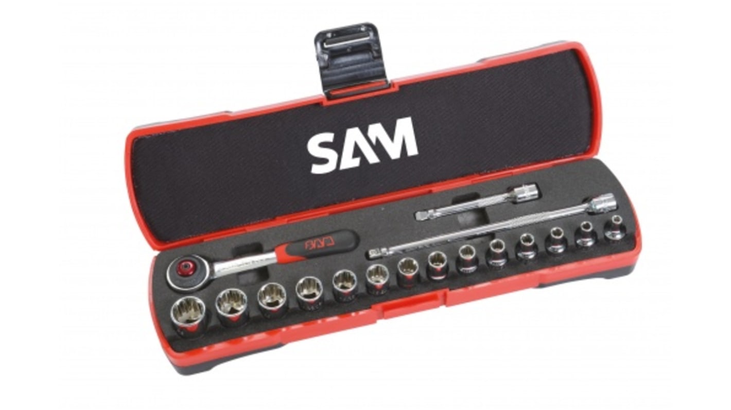 SAM 17-Piece Imperial 1/4 in Standard Socket Set with Ratchet, 6 point