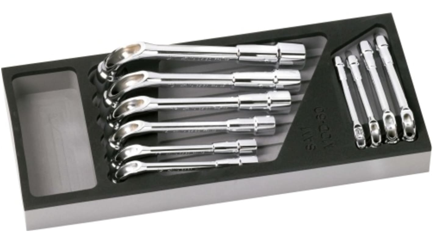 SAM Hex Tubular Box Spanner Set, 10 Pieces, 8 → 21 mm Tip