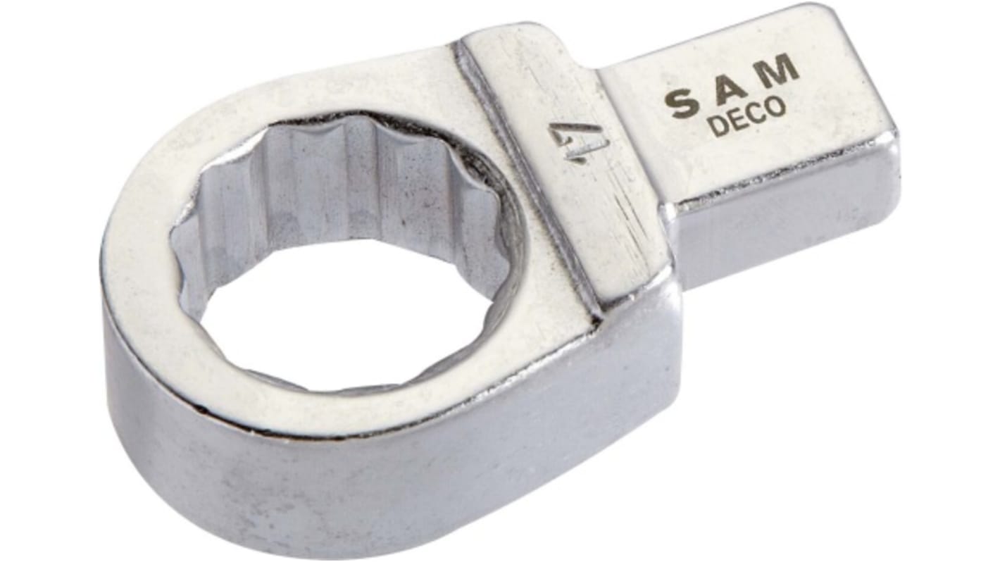 SAM DEC0 Series Spanner Head, 17.5 mm, 9 x 12mm Insert, Chrome Finish