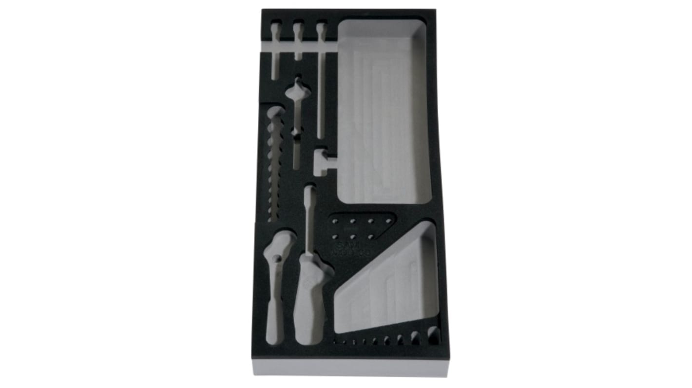 Plateau à outils SAM, Mousse, largeur 180mm, longueur 405mm, Hauteur 40mm