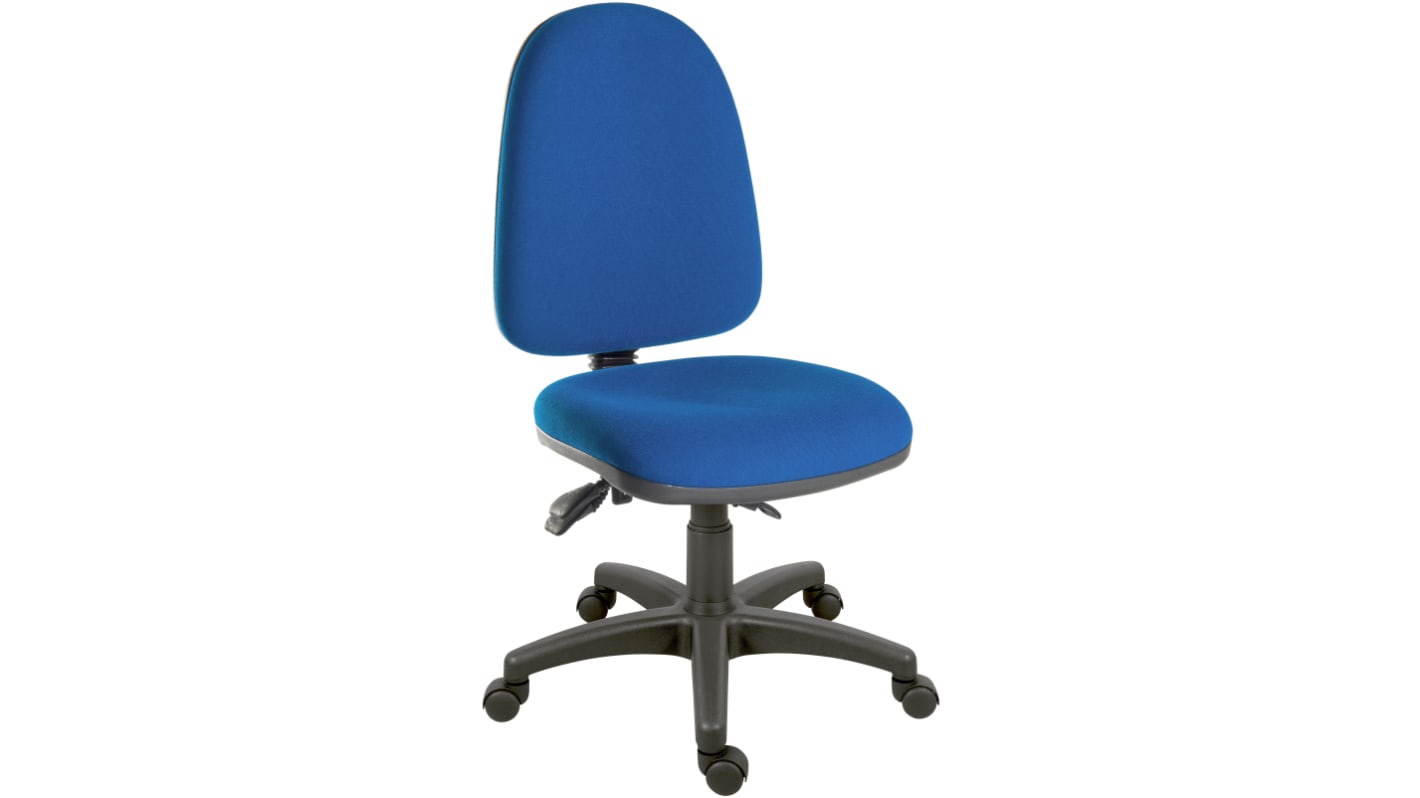 Silla oficina RS PRO de color Azul ajustable Sobre Ruedas, asiento de Tela, alt. asiento 46 → 59cm