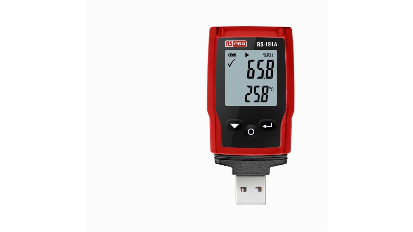 RS PRO Temperature & Humidity Data Logger, USB