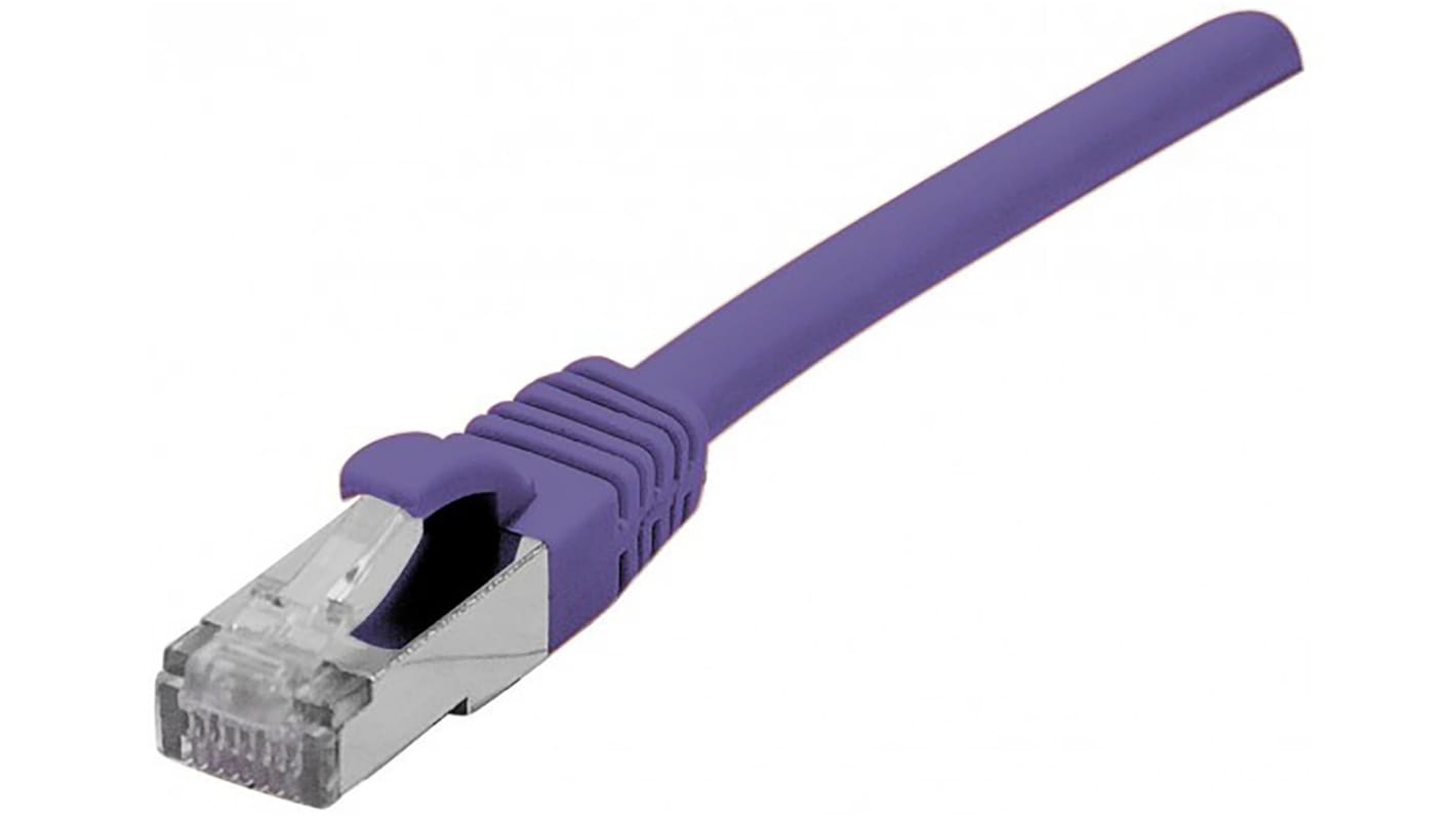 Dexlan Ethernetkabel Cat.6a, 500mm, Violett Patchkabel, A RJ45 S/FTP