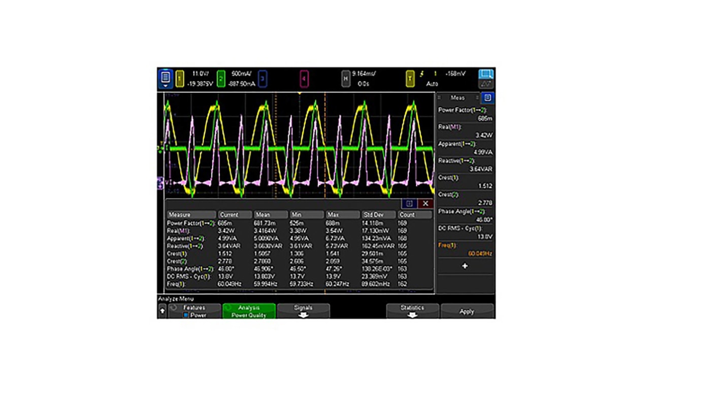 Keysight Technologies D3000PWRB oszcilloszkóp szoftverek, A tápegység jellemzőinek mérése, használható:(3000A)-hez 7.4