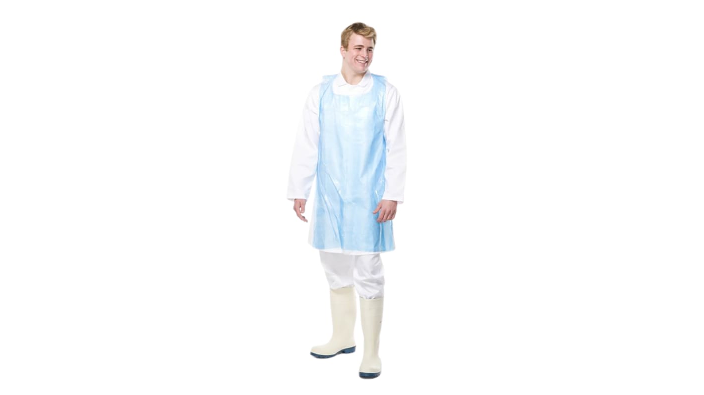 Reldeen Blue Polythene Food Safe Disposable Apron