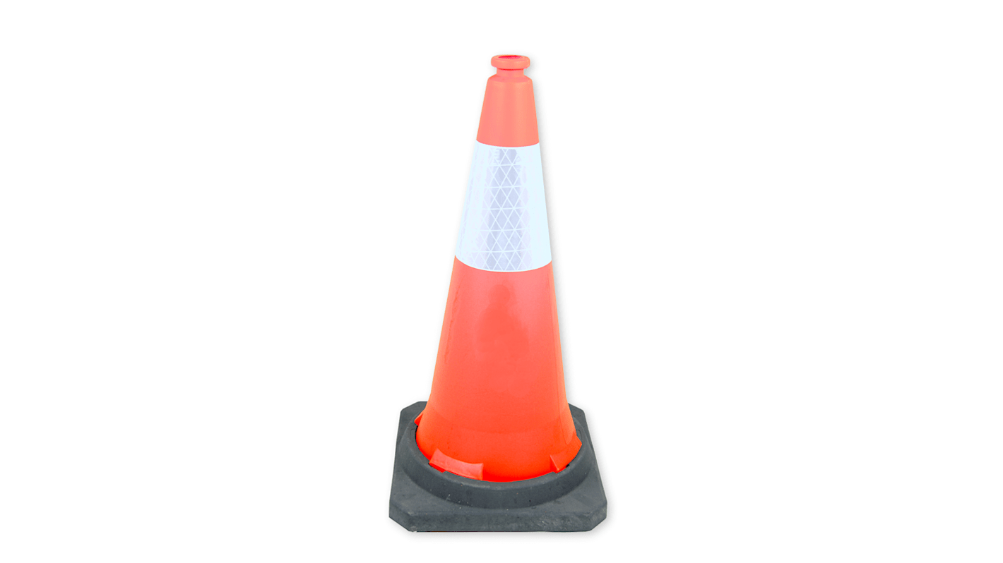 Cono RS PRO reflectante de Polietileno Naranja, con base lastrada, altura: 75 cm