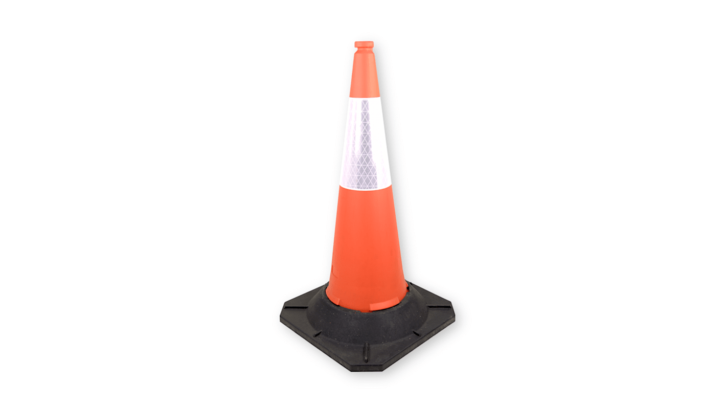 Cono RS PRO reflectante de Polietileno Naranja, con base lastrada, altura: 100 cm