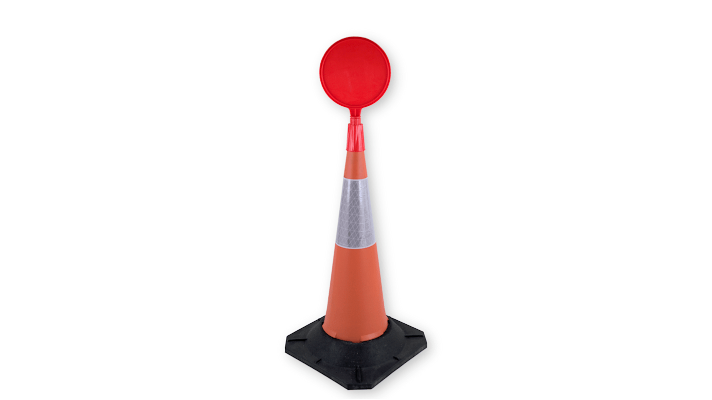 Cono RS PRO reflectante de Polietileno Naranja, con base lastrada, altura: 100 cm