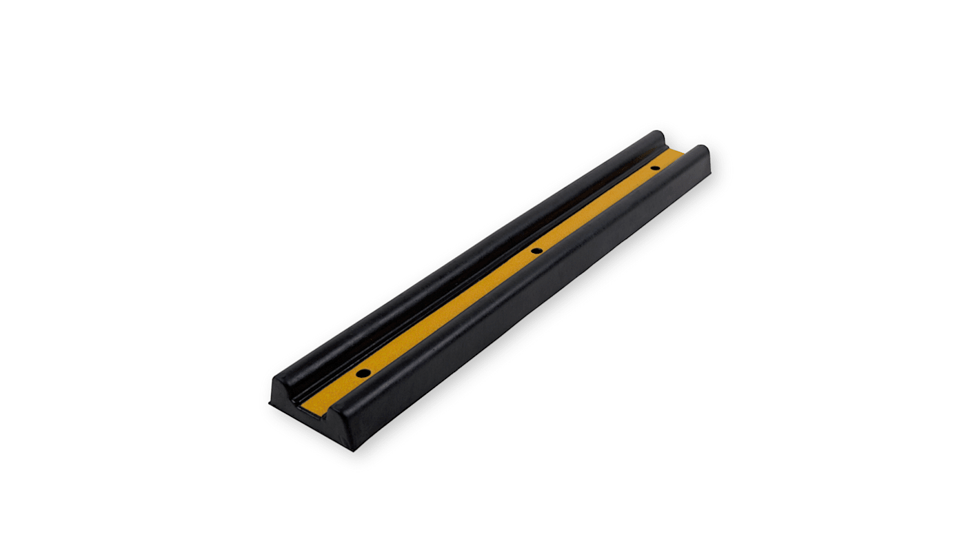 RS PRO Gummi Stoßschutz für den Einsatz auf Masse Wand Gerade, 150mm x 55 mm x 1000mm, Schwarz/Gelb