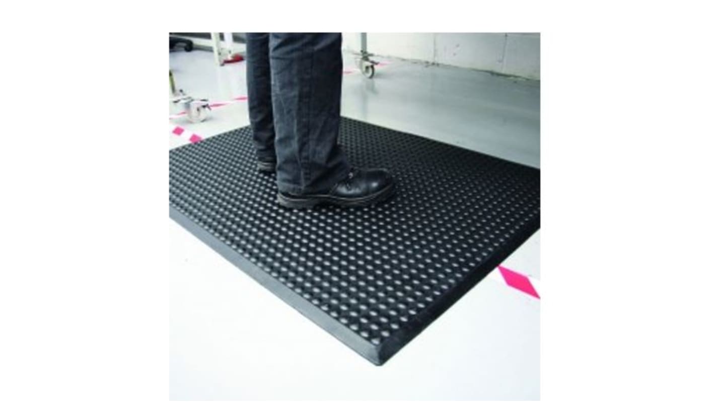 RS PRO Rubber AntiFatigue Mat, 900mm x 1.2m x 14mm RS