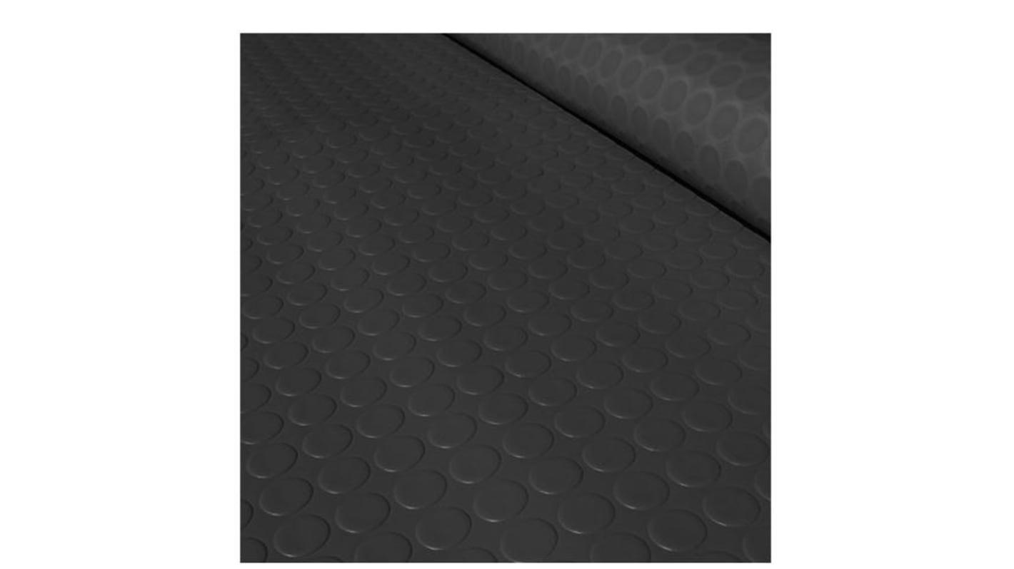 RS PRO Black Anti-Slip Flooring PVC Roll 10m x 2m x 2mm