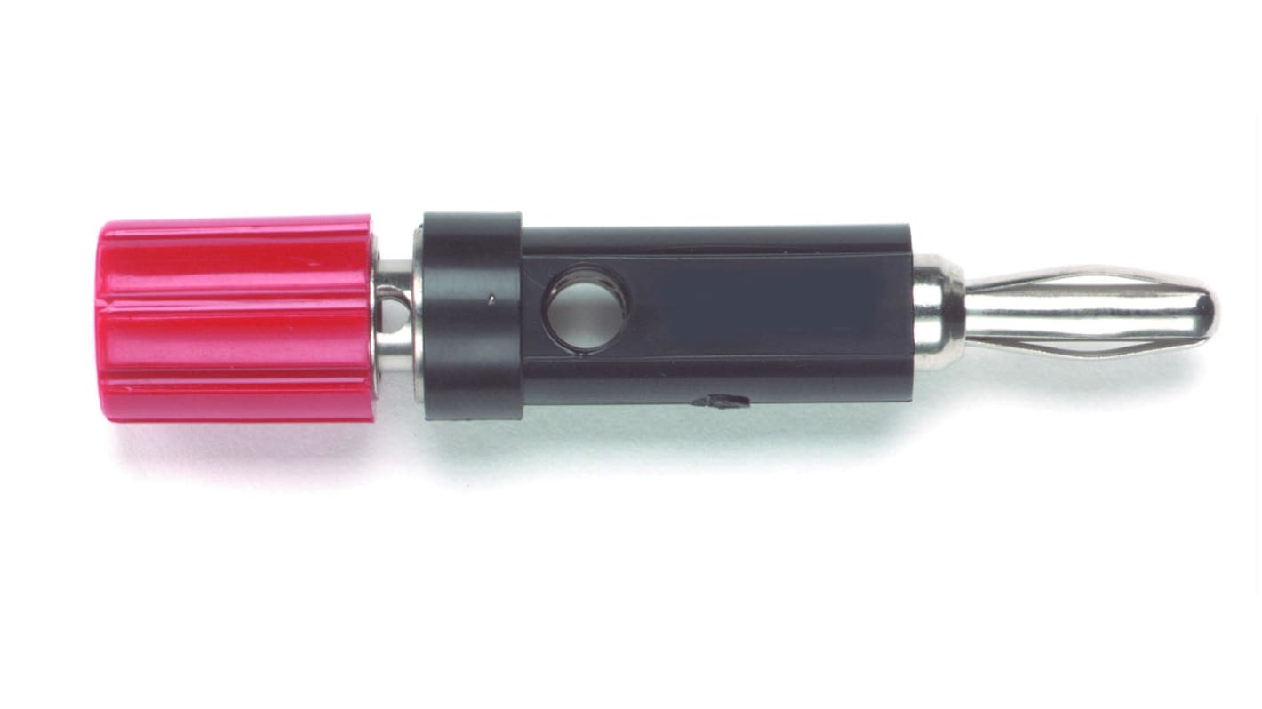 Adapter do złącz pomiarowych, wtyk: 14.22mm, gniazdo: 4mm, Czerwony