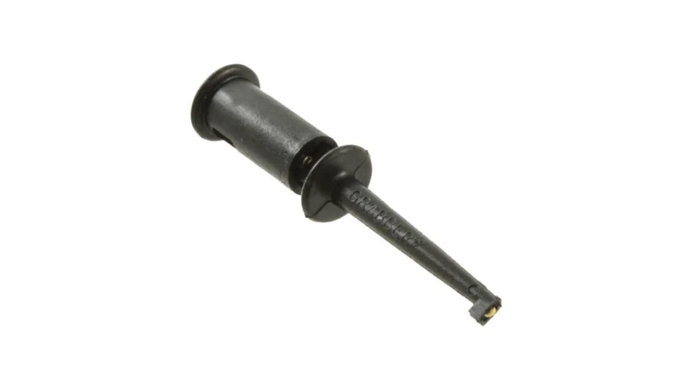 Pinzas de prueba, Cobre Berilio, 3A, 60V dc, punta 2mm, Negro