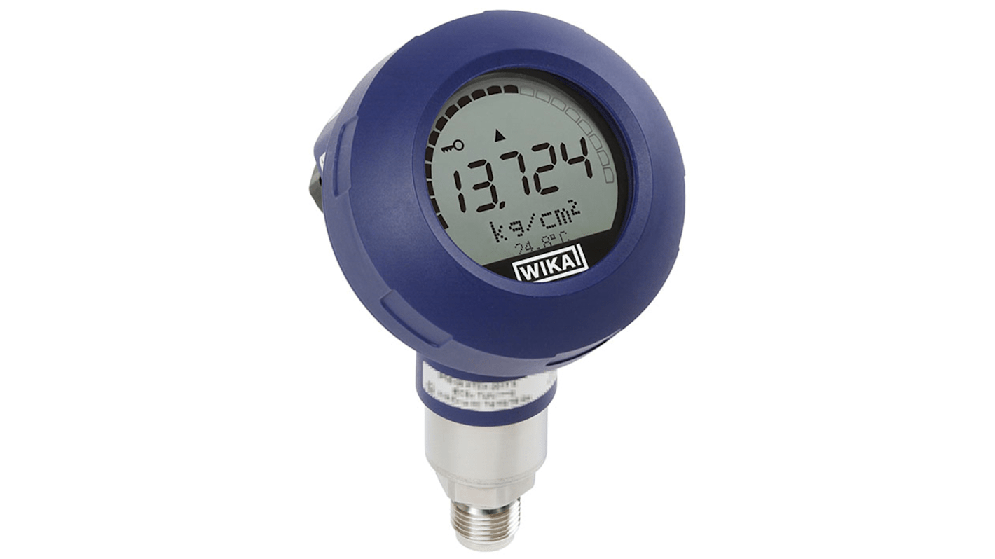 WIKA UPT-20 Series Pressure Sensor, 0bar Min, 16bar Max, 4 → 20 mA Output, Gauge Reading