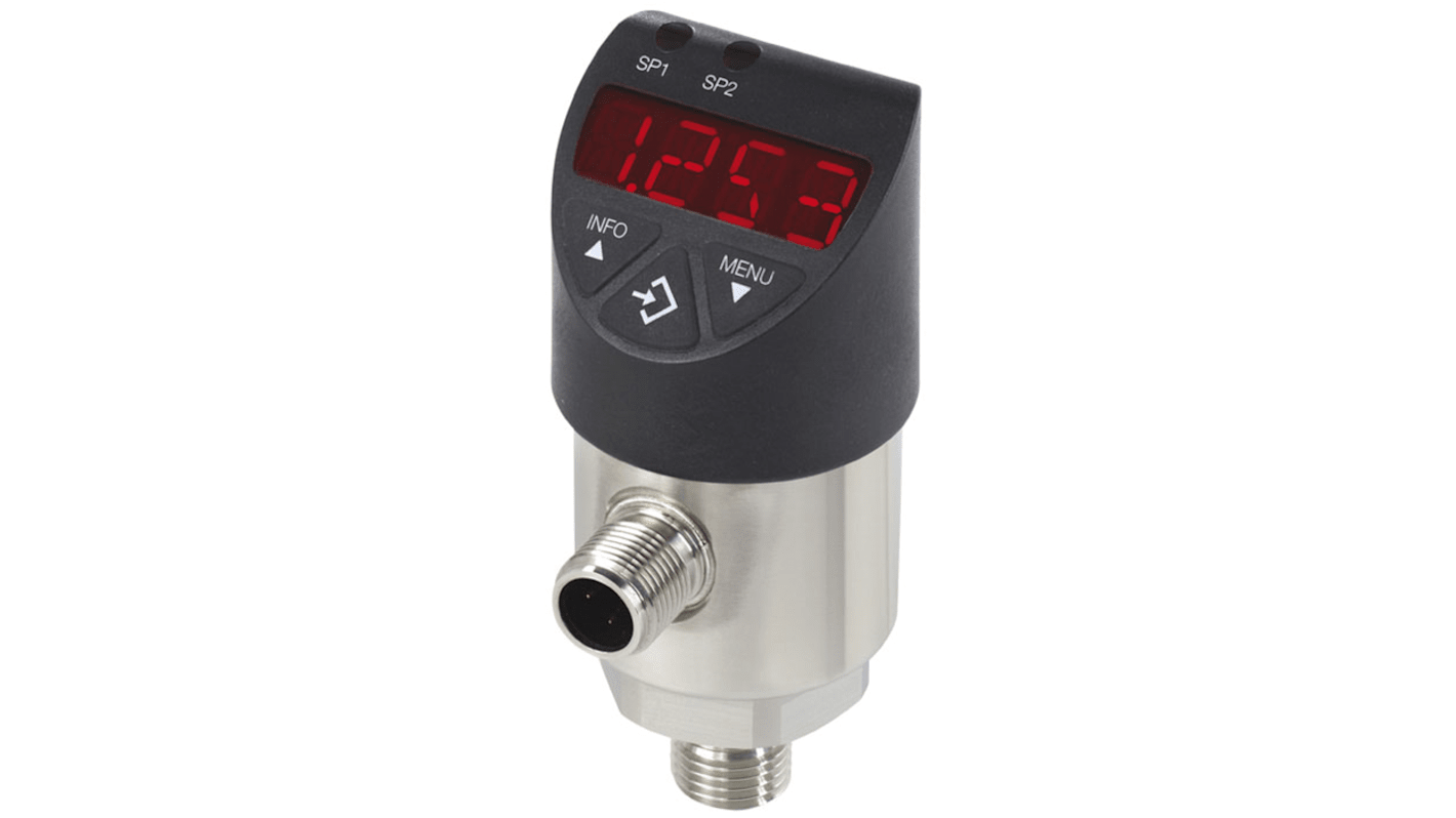 WIKA PSD-4 Series Pressure Sensor, 0bar Min, 10bar Max, PNP/NPN Output, Gauge Reading
