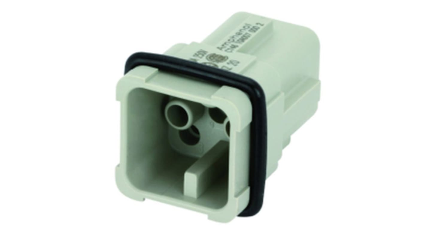 Inserto de conector de potencia Amphenol Industrial Macho, serie Heavy Mate C146, para usar con Conectores